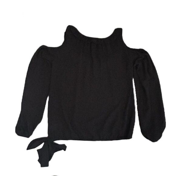 Michael Kors Women’s Black Elastic Waist Tie Long Sleeve Round Neck Top XS - Picture 7 of 7